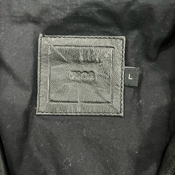 ASOS men 100% leather black jacket - Picture 3 of 5